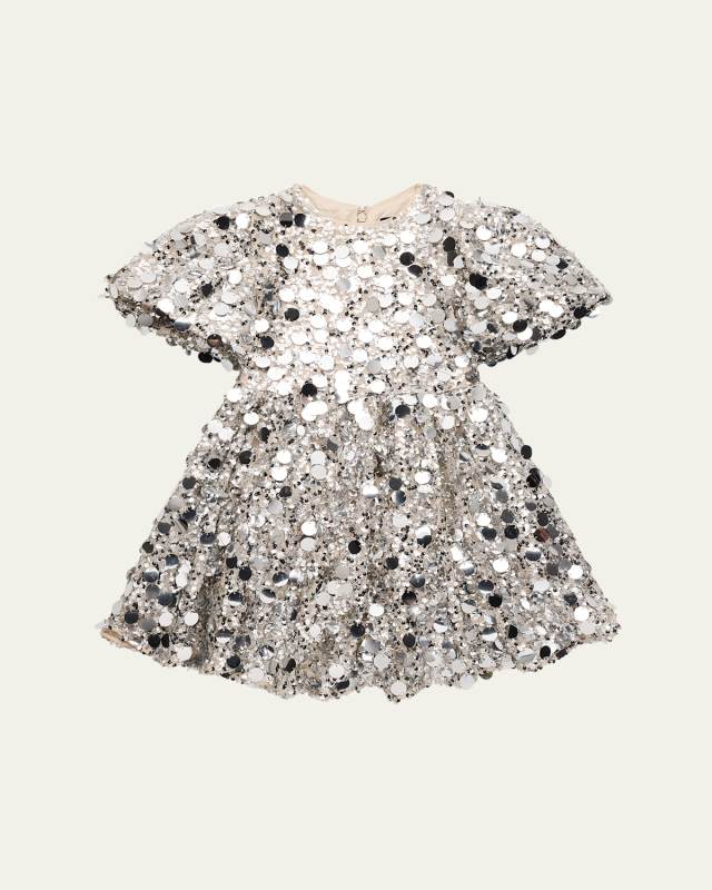 Girl's Isabel Sequined Mini Dress, Size 4-12